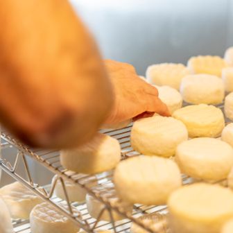 Kleine Käse auf Gitter